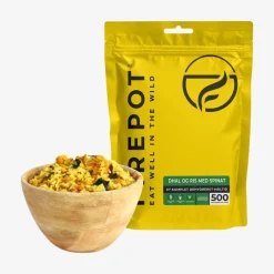 Dhal og ris med spinat
